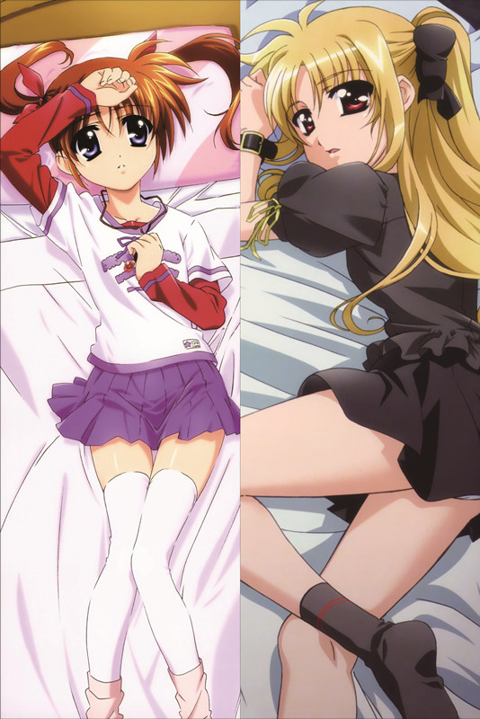 Magical Girl Lyrical Nanoha Fate Testarossa + Nanoha Takamachi Anime Dakimakura Pillow Cover