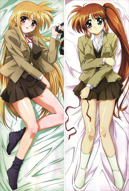 Magical Girl Lyrical Nanoha Fate Testarossa + Nanoha Takamachi Anime Dakimakura Pillow Cover