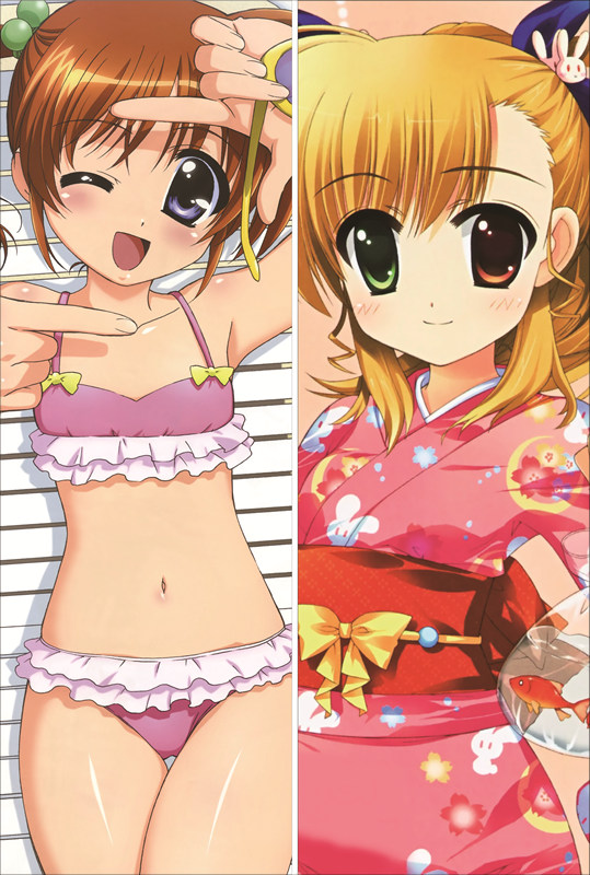 Magical Girl Lyrical Nanoha Fate Testarossa + Nanoha Takamachi Anime Dakimakura Pillow Cover