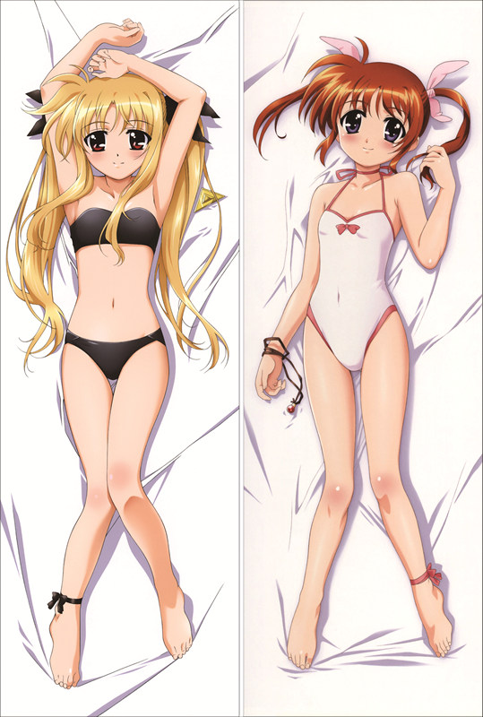 Magical Girl Lyrical Nanoha Fate Testarossa + Nanoha Takamachi Anime Dakimakura Pillow Cover