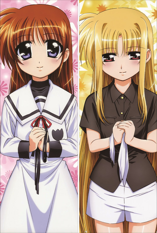 Magical Girl Lyrical Nanoha Fate Testarossa + Nanoha Takamachi Anime Dakimakura Pillow Cover