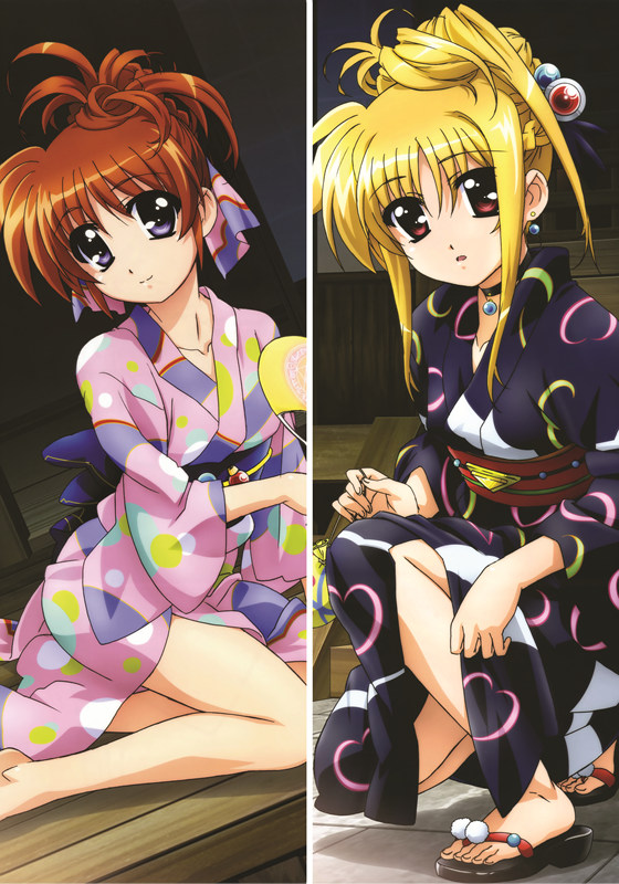 Magical Girl Lyrical Nanoha Fate Testarossa + Nanoha Takamachi Anime Dakimakura Pillow Cover