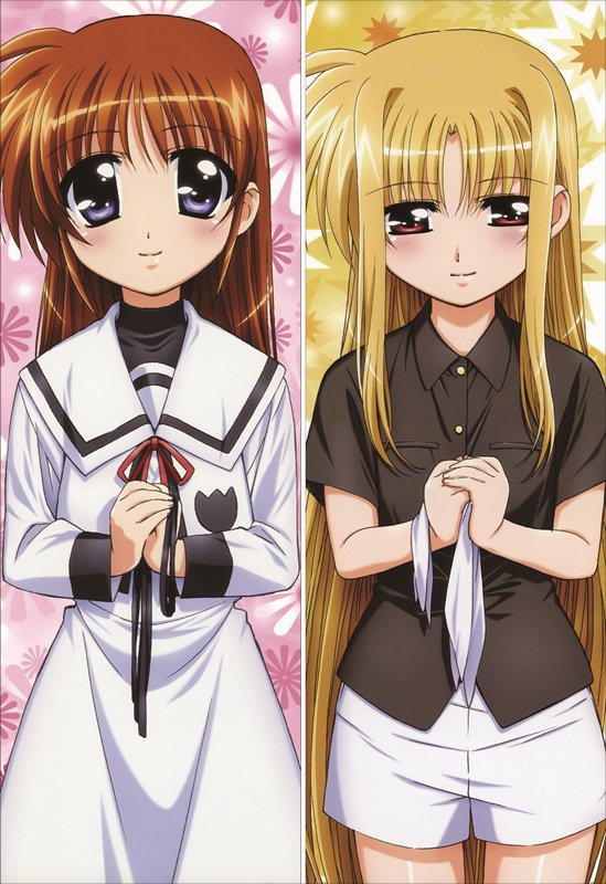 Magical Girl Lyrical Nanoha Fate Testarossa + Nanoha Takamachi Anime Dakimakura Pillow Cover