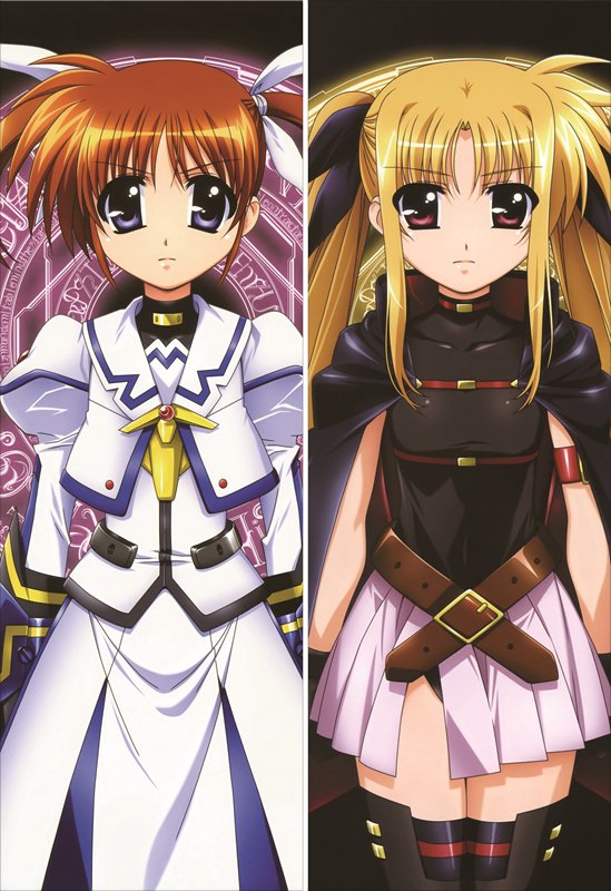 Magical Girl Lyrical Nanoha Fate Testarossa + Nanoha Takamachi Anime Dakimakura Pillow Cover