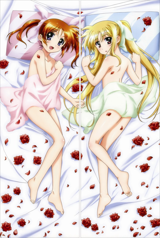 Magical Girl Lyrical Nanoha Fate Testarossa + Nanoha Takamachi Anime Dakimakura Pillow Cover