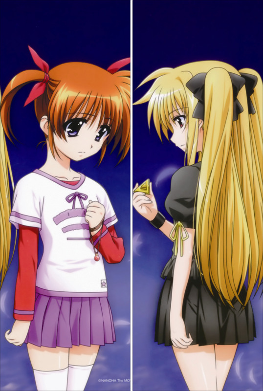 Magical Girl Lyrical Nanoha Fate Testarossa + Nanoha Takamachi Anime Dakimakura Pillow Cover