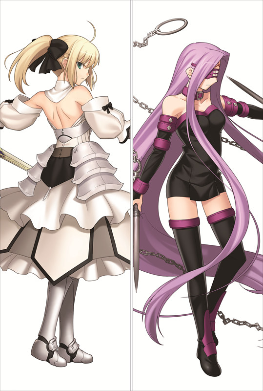 Fate stay night Saber + Rider Anime Dakimakura Pillow Cover