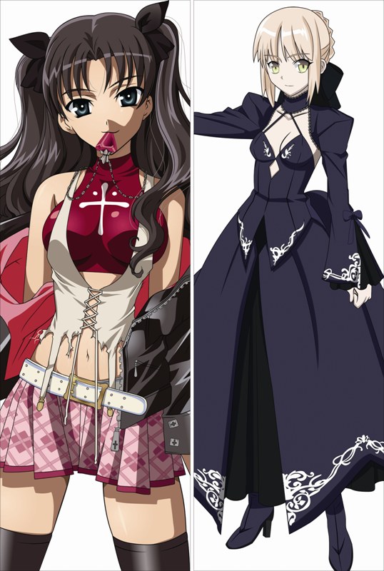 Fate stay night Saber + Rin Tohsaka Anime Dakimakura Pillow Cover
