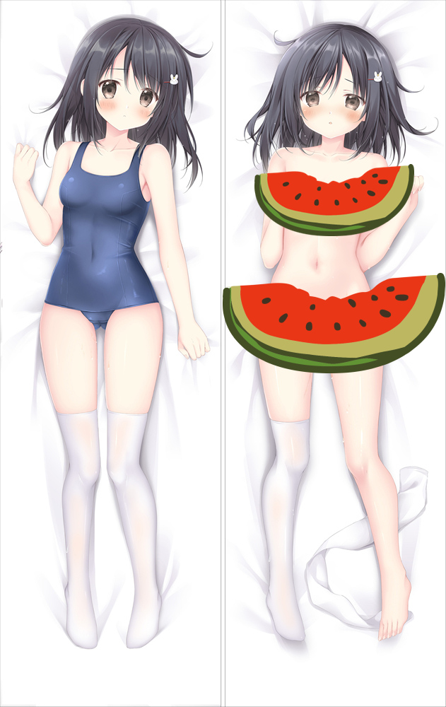 Original Black Haired Socks Anime Dakimakura Body Pillow Cover