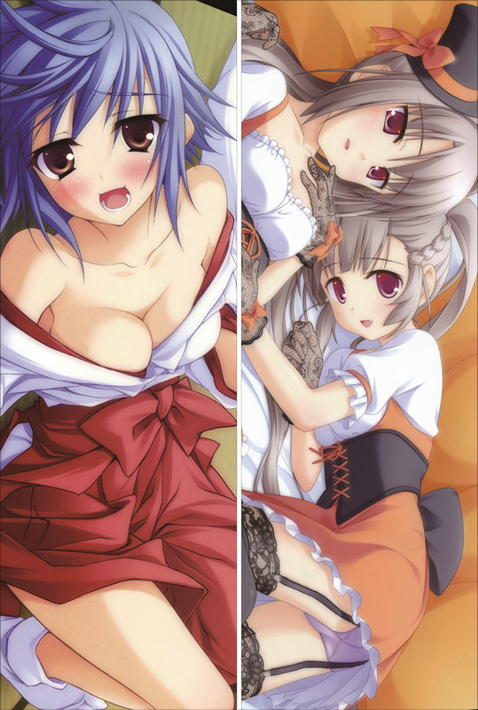 Canvas Hitose Mitsuba + Shinonome Azura Anime Dakimakura Waifu Pillow Case