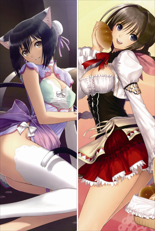 Shining Hearts Neris Filiam + Rin Xiao-Mei Anime Dakimakura Japanese Pillow Cover