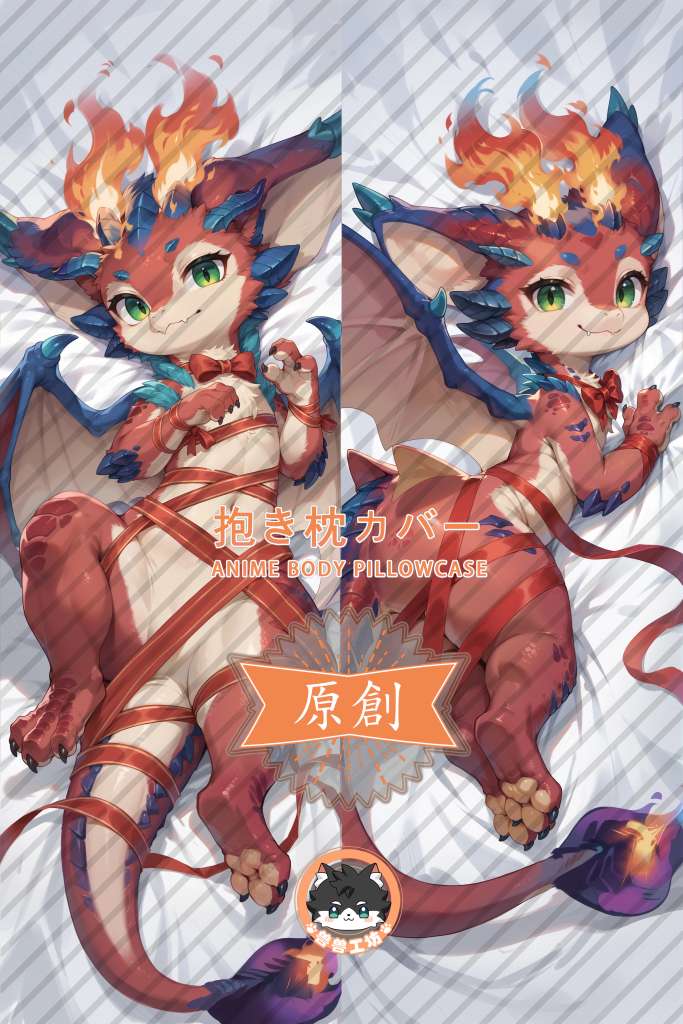 League of Legends the Fiery Fledgling Smolder Furry Anime Dakimakura Body Pillow Cover