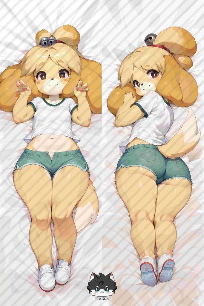 Animal Crossing Isabelle Furry Anime Dakimakura Body Pillow Cover