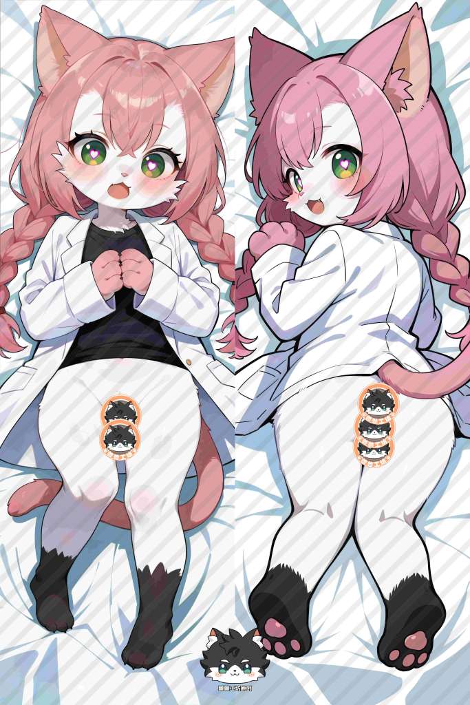 The Battle Cats Dr. Cat Furry Anime Dakimakura Body Pillow Cover