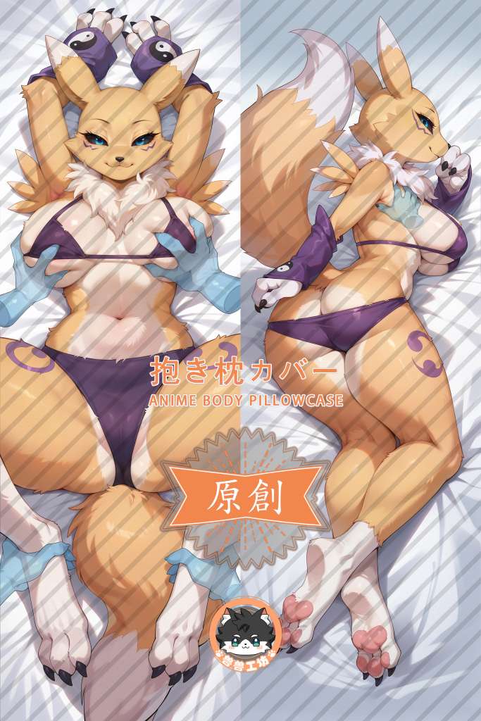 Digimon Renamon Furry Anime Dakimakura Body Pillow Cover