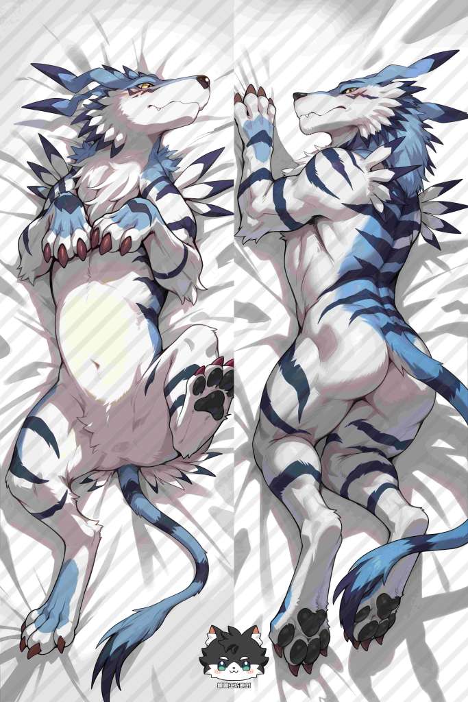 Digital Monsters Garurumon Anime Dakimakura Body Pillow Cover