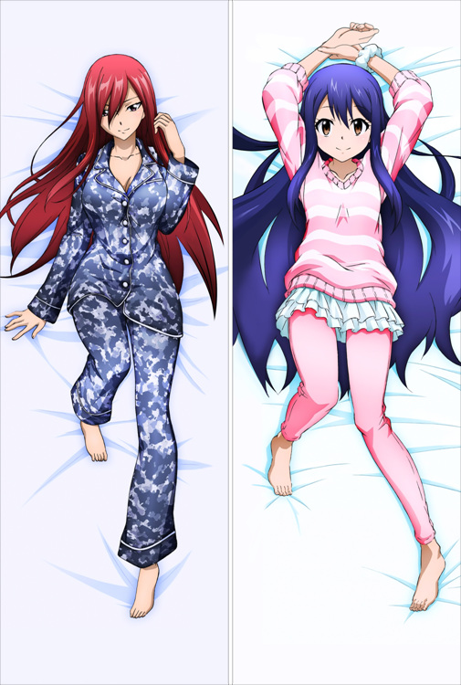 Fairy Tail Erza Scarlet + Wendy Marvell Anime Dakimakura Pillow Cover