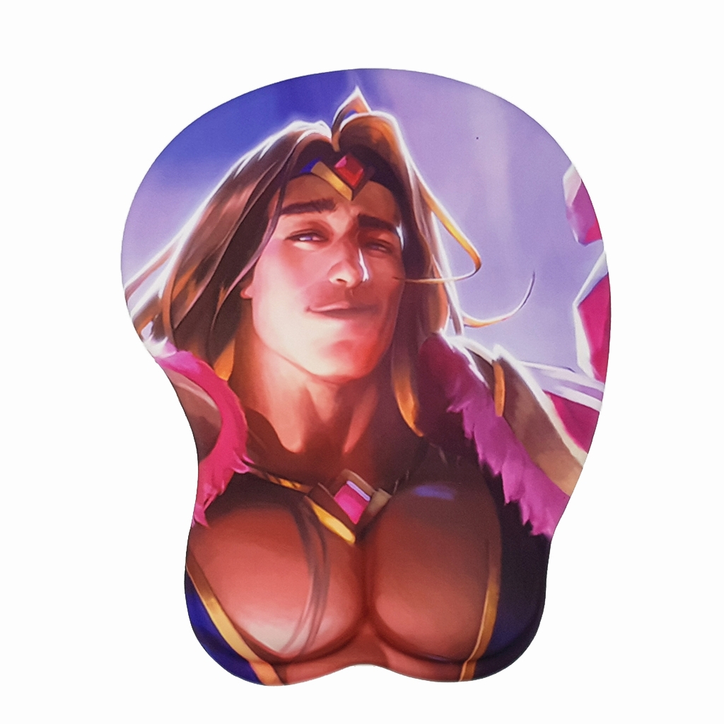 League of Legends The Shield of Valoran Taric 3D Mousepad-Soft Breast 3D Silicon Mouse Pad Mat Wrist Rest