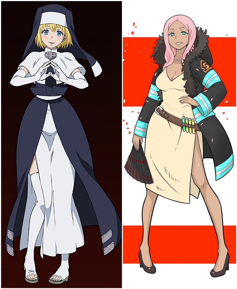 Fire Force Iris&Hibana Anime Dakimakura Pillow Cover