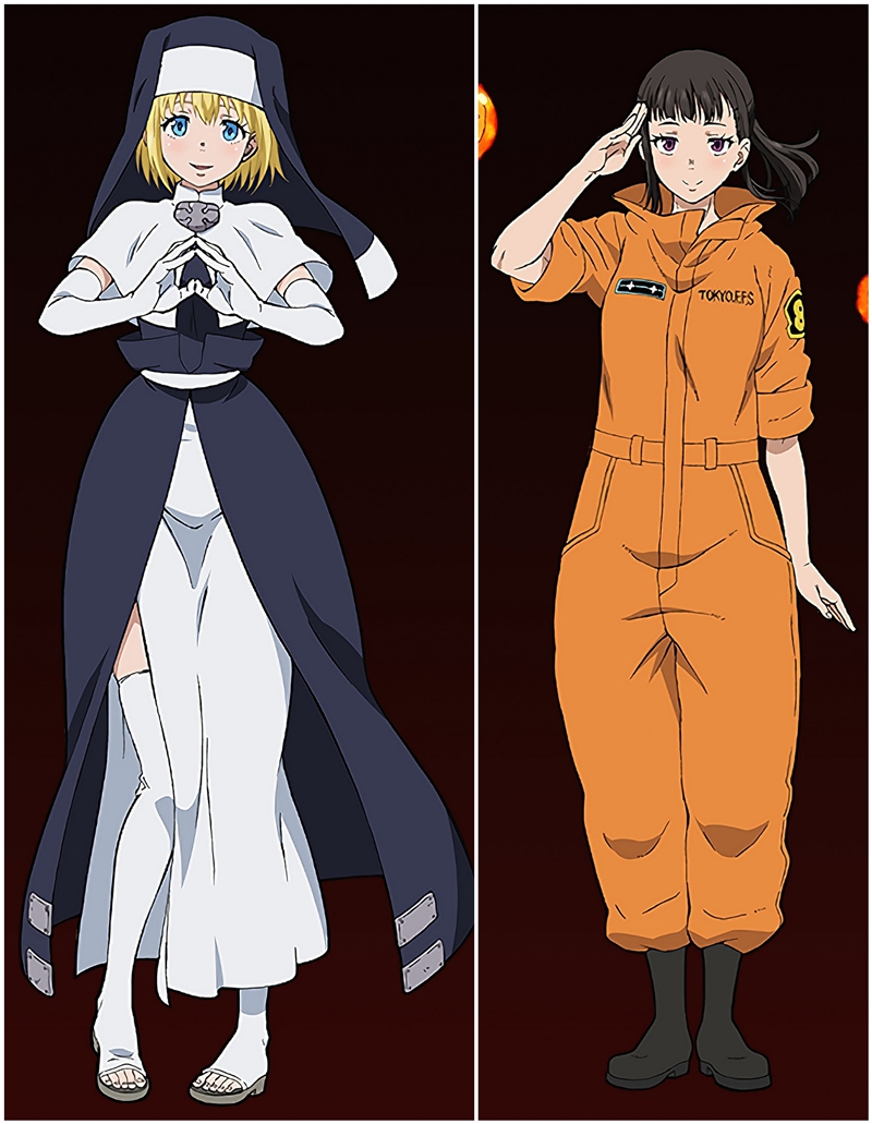 Fire Force Iris&Maki Oze Flames Anime Dakimakura Pillow Cover