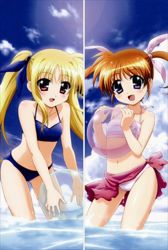 Magical Girl Lyrical Nanoha Fate Testarossa + Nanoha Takamachi Anime Dakimakura Pillow Cover