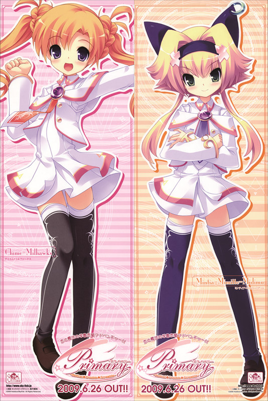 Primary ～Magical☆Trouble☆Scramble～ Mintia Mimitte Midimu + Chime Milhawks Anime Dakimakura Pillow Cover