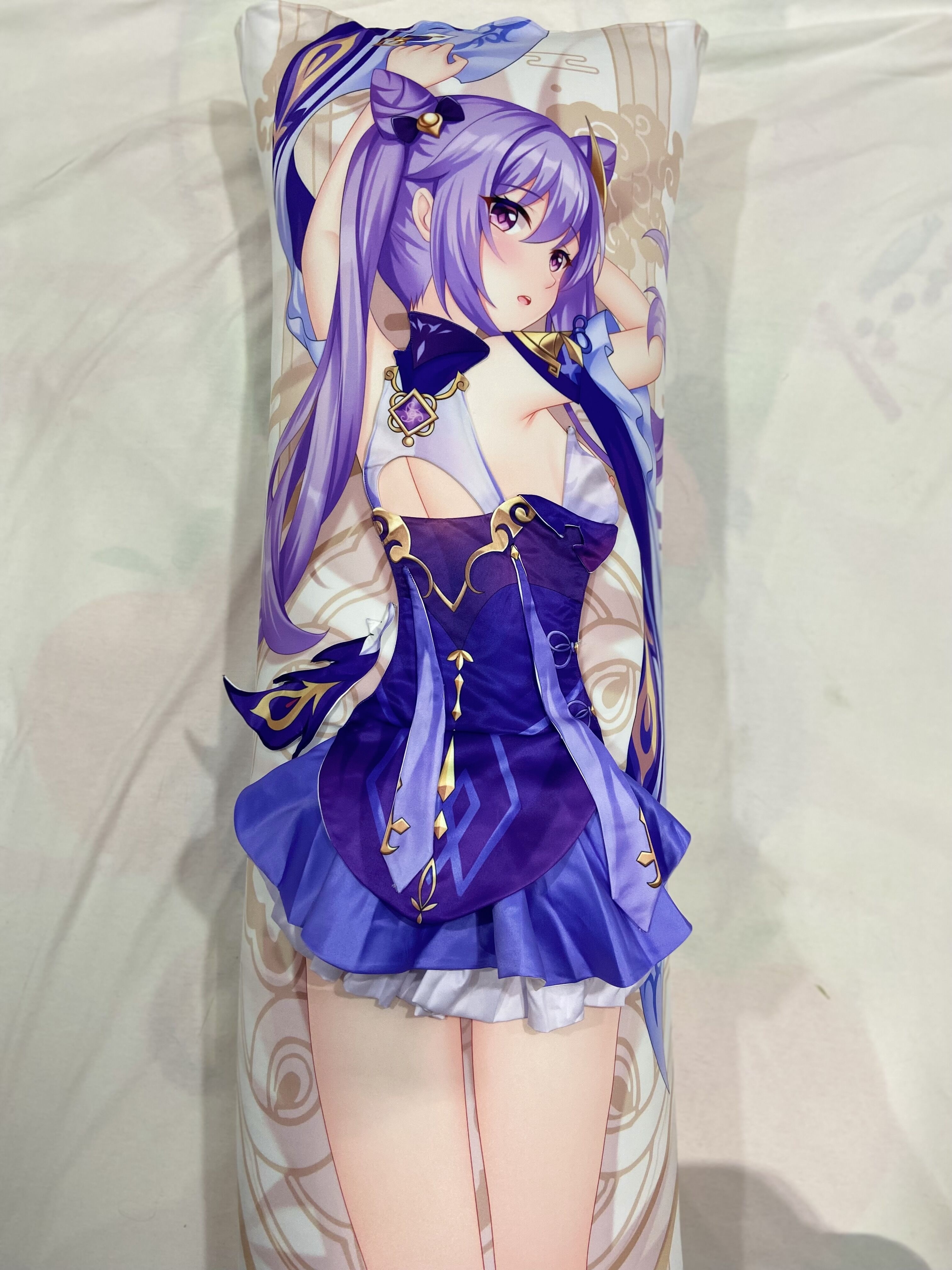 Genshin Impact Keqing 3D Detachable Pillow Cover（Including 3D Breasts or Hips）