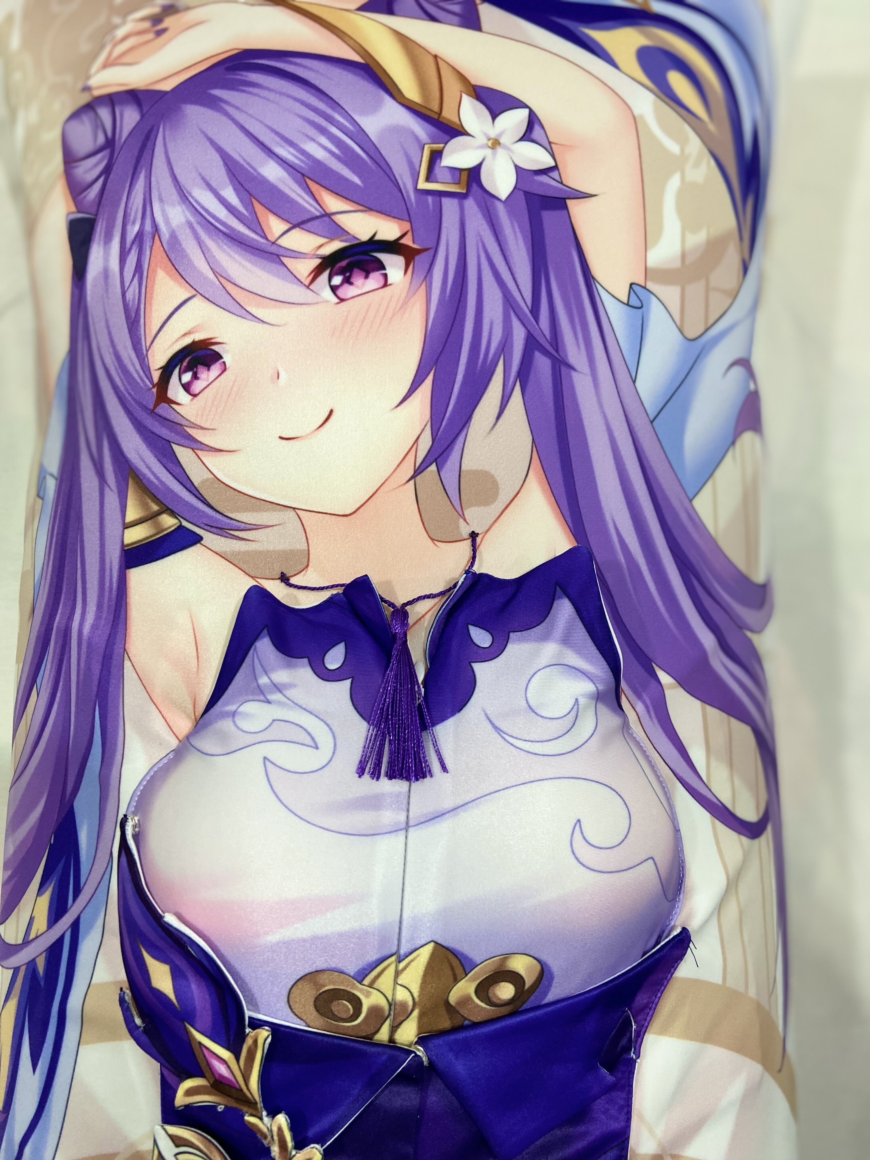 Genshin Impact Keqing 3D Detachable Pillow Cover（Including 3D Breasts or Hips）