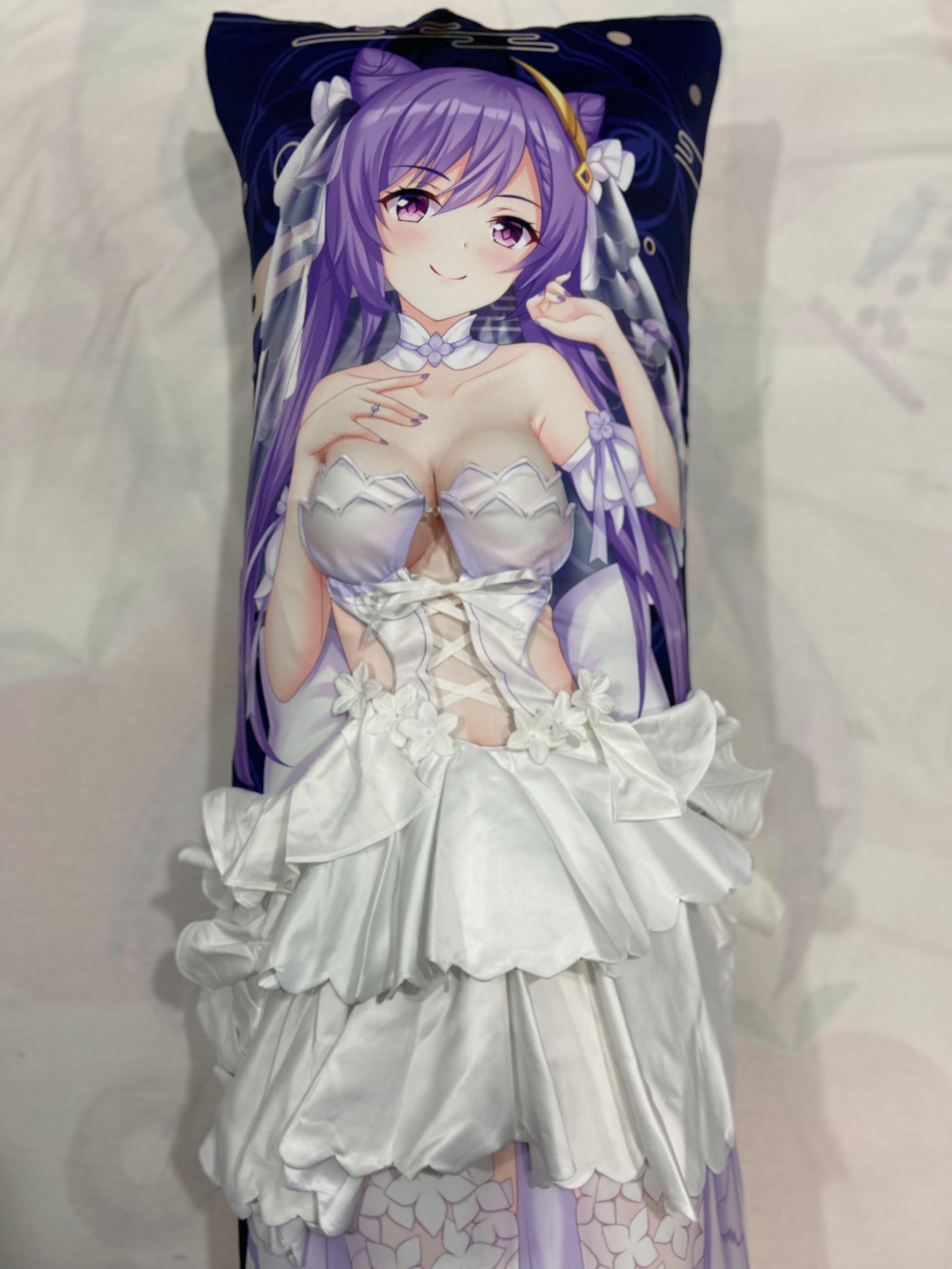 Genshin Impact Keqing 3D Detachable Pillow Cover（Including 3D Breasts or Hips）