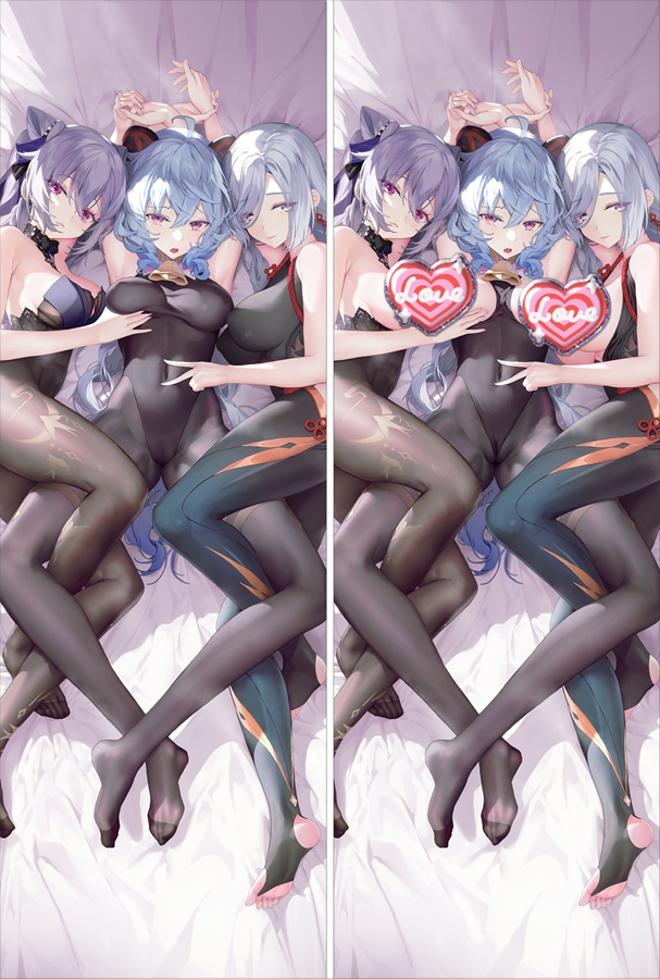 Genshin Impact Keqing & Ganyu & Shenhe Anime Dakimakura Pillow Cover
