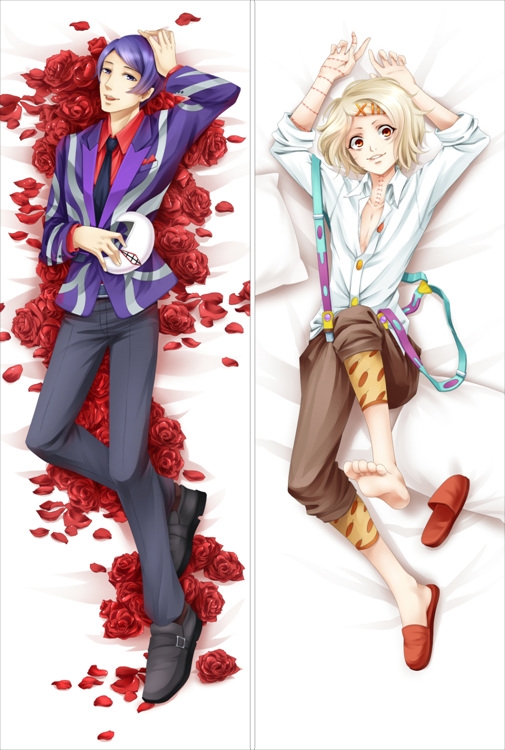New Anime Tokyo Ghoul Shuu Tsukiyama&JUZO SUZUYA / REI Dakimakura Bed Hugging Body Pillow Case