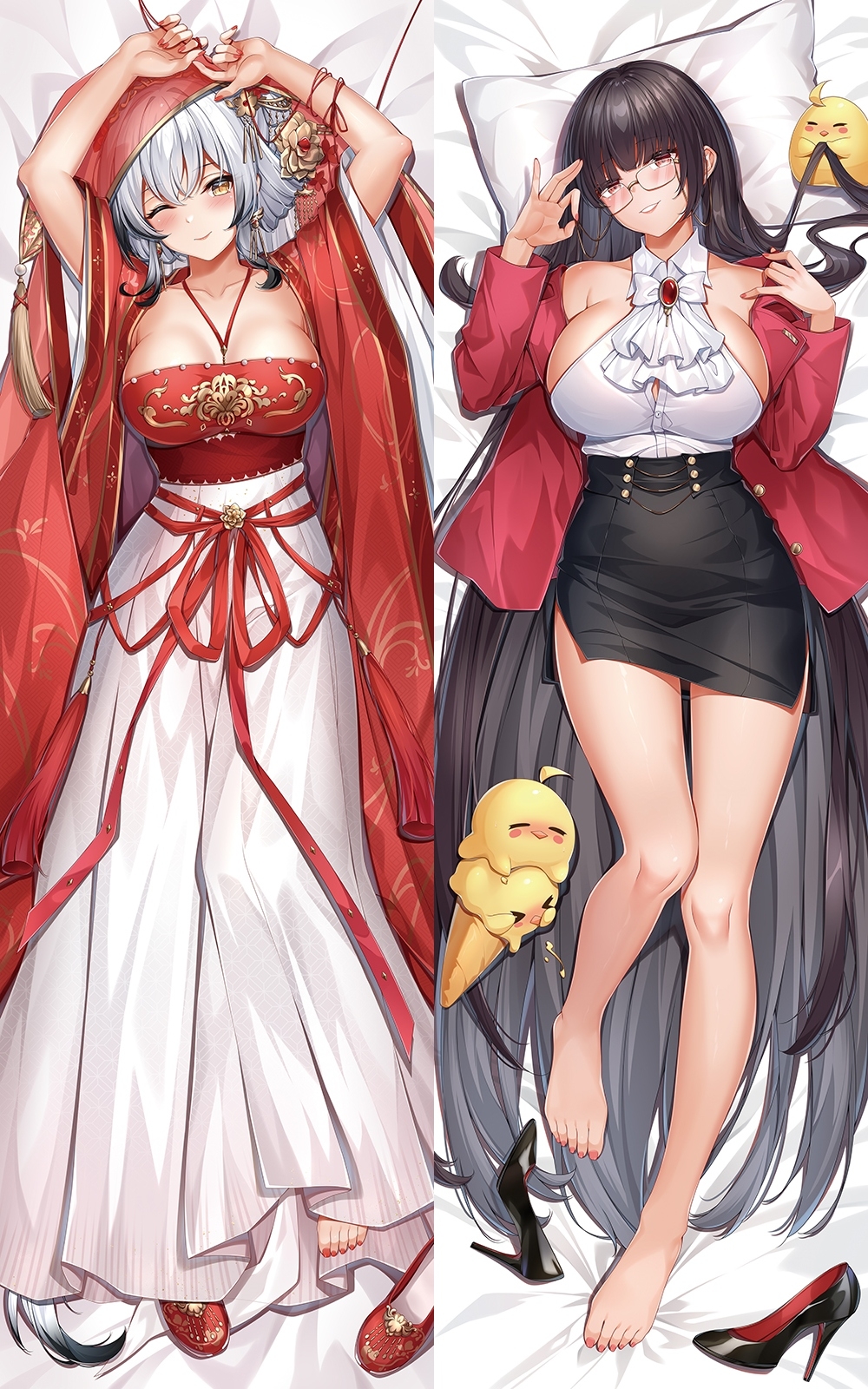 Azur Lane Genshin Impact Hai Tien & Alvitr 3D Detachable Pillow Cover