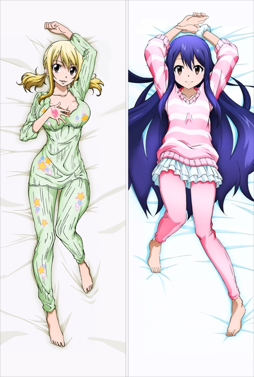 Fairy Tail Wendy Marvell + Lucy Heartfilia Anime Dakimakura Pillow Cover