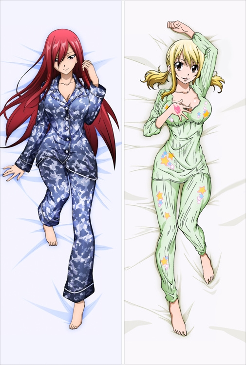 Fairy Tail Erza Scarlet + Lucy Heartfilia Anime Dakimakura Pillow Cover