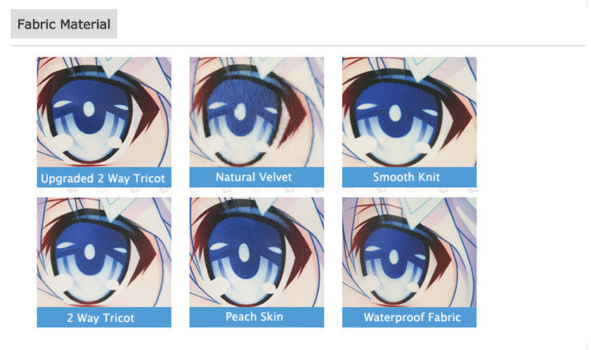 Anime Dakimakura Pillowcase Fabric Anime Dakimakura Pillowcase Fabric