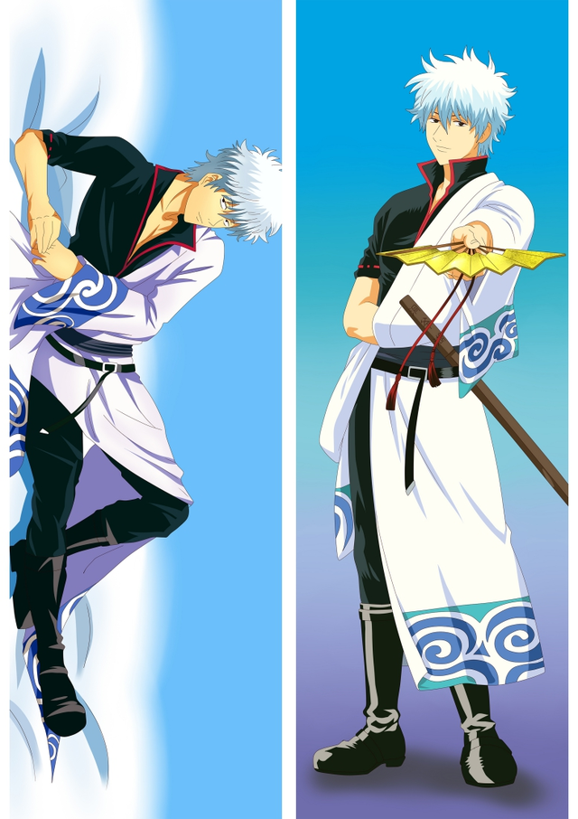 Gin Tama Sakata Gintoki BL Male Anime Dakimakura Pillow Cover
