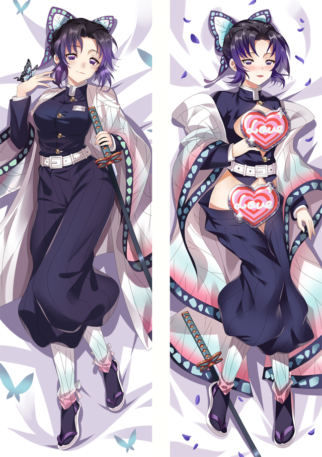 Demon Slayer: Kimetsu no Yaiba Kochou Shinobu Anime Dakimakura Body Pillow Cover H4026-B
