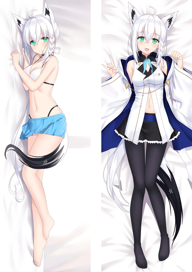 Virtual YouTuber Shirakami Fubuki Anime Dakimakura Pillow Cover