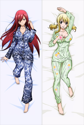 Fairy Tail Erza Scarlet + Lucy Heartfilia Anime Dakimakura Pillow Cover
